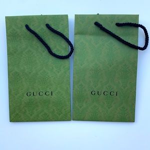 Gucci paper shopping bag bundle, set of two, holiday wrapping